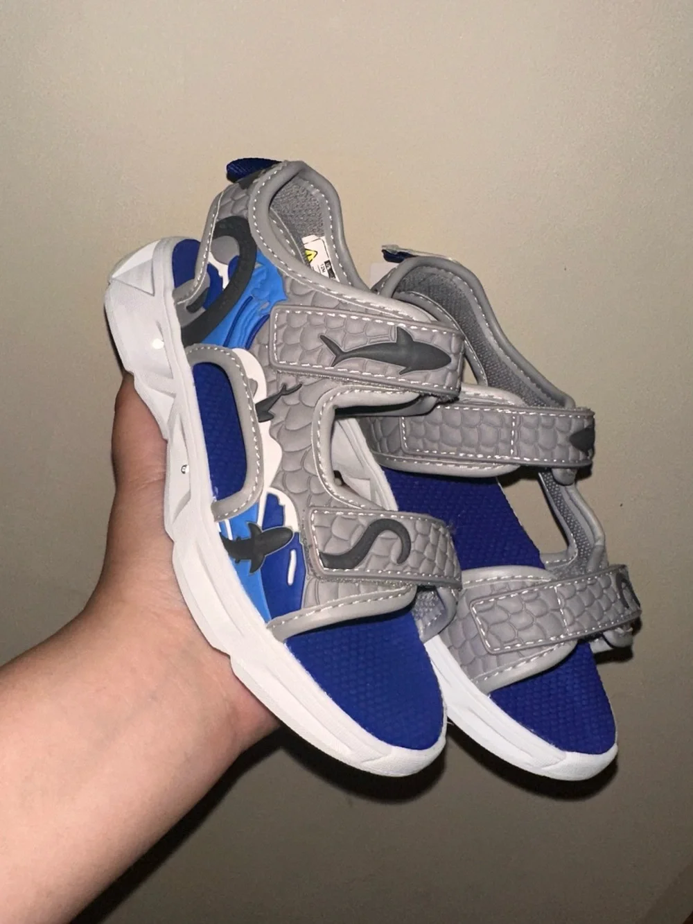 Carter's Gray and Blue Velcro Sport Sandals